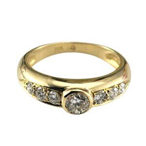 18K Yellow Gold Diamond Ring Size 5.5 #23636